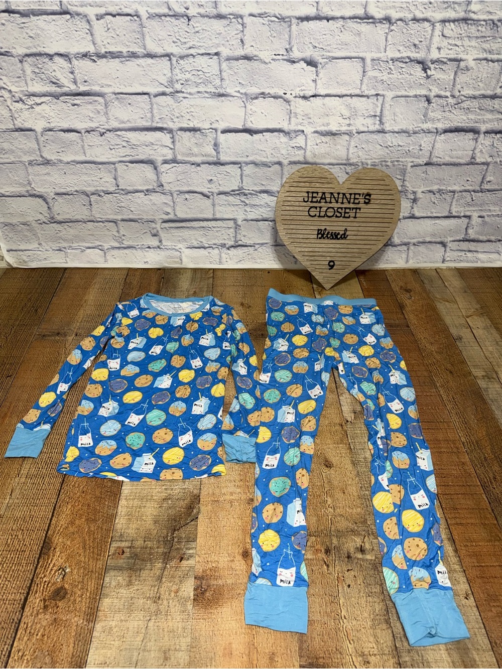 Little Sleepies Pajamas COOKIES AND MILK Set Size 9/10 Pants Long Sleeve Top
Pre